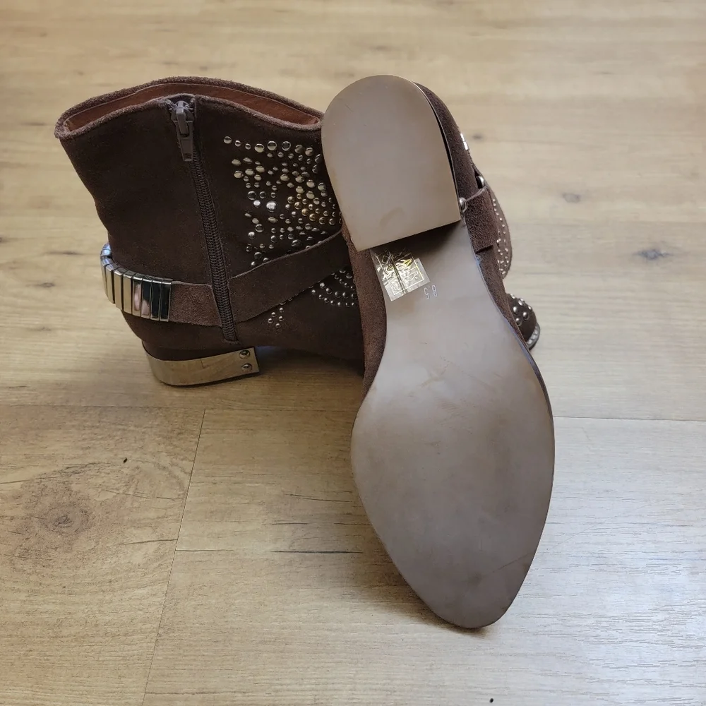 Jeffrey Campbell Suede Presley Studded Cowboy Boots - Picture 12 of 12